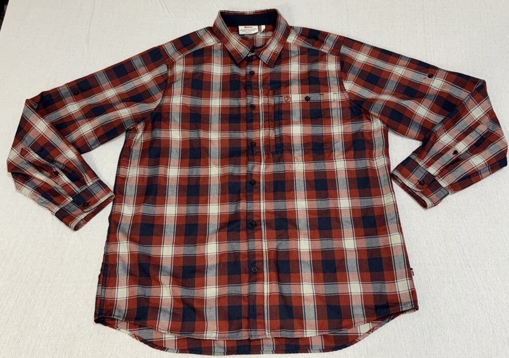 Fjallraven Shirt Mens 2XL Fjallglim Plaid Flannel Outdoor Hiking Dadcore Hipster